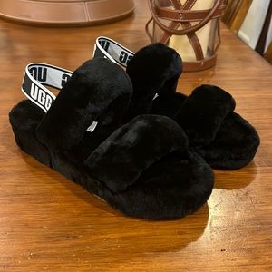 Ugg Australia Oh Yeah Sandals Slides Shoes black new Women’s size 7